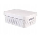 Bote ajoure avec couvercle 11l blanc - curver infinity