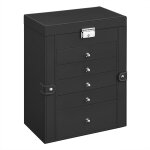 Bo�te � bijoux 6 niveaux pu et velours noir