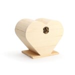 Boite a bijoux forme coeur bois 140x95x130