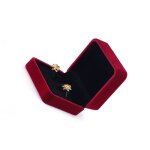 Bo�te � bijoux de luxe en flanelle pour boucles d'oreilles rouge fonc�