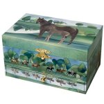 Boite a bijoux musicale chevaux bruns - phosphorescente