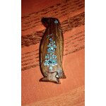 Bo�te a bijoux secret puzzle 3d pingouin bois exotique incrustation nacre