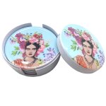 Boite bleue contenant 6 sous - verres frida khalo Boite bleue contenant 6 sous - verres frida khalo