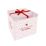 Boite cadeau carton juste pour toi 20cm blanc