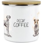 Bote a caf dcafin pour chien ¿ assortiment de chiens en mtal emaill taille moyenne