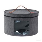 Bo�te � chapeaux avec couvercle anti - poussi�re, bo�tes � casquettes rondes gris 33x26cm