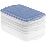 Bo�te a charcuterie - rotho - 3 compartiments - couleur bleu - l�g�re - pratique pour le rangement