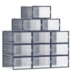 Bo�tes � chaussures lot de 18 rangement chaussures pliable pour pointure jusqu � 44 transparent et bleu ...