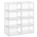Bo�tes � chaussures lot de 6 rangement pour chaussures en plastique avec porte empilable 33 x 285 x 192 ...