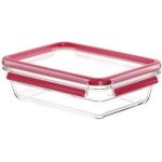 Boite de conservation rectangulaire - tefal - verre - masterseal fresh - 1. 1 l - couvercle en plastique ...