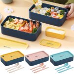 Boîte a déjeuner portable pour aliments, boîte a bento en plastique réutilisable avec compartiments anti ... Boîte a déjeuner portable pour aliments, boîte a bento en plastique réutilisable avec compartiments anti ...