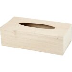 Bote de distributeur  mouchoirs en bois avec ouverture au dessus et une base coulissante en - dessous. ...