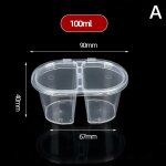 Bote d'emballage jetable portable en plastique, sauce a emporter, tasse, nourriture transparente, petite ...