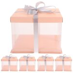 Bote a gteaux ecologique - lot de 5, carton et pet de qualit alimentaire, capacit de 15 cm, idale ...