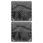 Bote a gteaux transparente pour desserts - pet alimentaire, 30, 50 x 30, 50 x 6, 50 cm, couvercle noir, ...