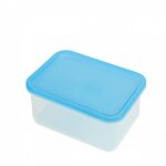 Bo�te herm�tique translucide + couvercle bleu - translucide - 0. 8 l