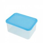 Bo�te herm�tique translucide + couvercle bleu - translucide - 2 l