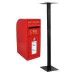 Bo�te aux lettres murale en fonte avec support r�plique authentique la poste pilier verrouillable bo�te ...