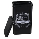 Boite métallique pour le sucre noire Boite métallique pour le sucre noire