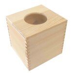Boite � mouchoirs en bois d�coupe rond 14 x 12. 3 h 14 cm