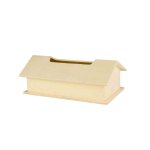 Boite � mouchoirs en bois maison 27. 7 x 14 h 11 cm
