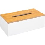 Bo�te � mouchoirs en bois  modern  - blanc - 25 x 13 x 9 cm