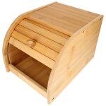 Bo�te a pain en bambou naturel ouverture coulissant compact ultra pratique cheffinger marron clair