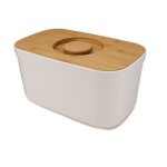 Bote a pain blanc couvercle bambou 35, 5 cm