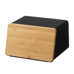 Boite à pain avec couvercle amovible en acier et bambou noire tower ya Boite à pain avec couvercle amovible en acier et bambou noire tower ya