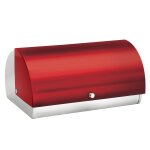 Bote a pain en inox 38. 5x28x18. 5cm avec couvercle a rabat cheffinger rouge