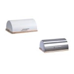 Bo�te � pain en m�tal et caoutchouc - zeller - blanc - 40x28x16cm