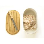 Bo�te a pain pebbly 4 en 1 creme 36x20x13 cm avec couteau