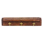 Boite porte encens en bois - croix