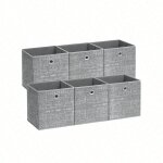 Botes de rangement, lot de 6, coffres de rangement en tissu non - tiss avec poigne, 33 x 33 x 33 cm, ...