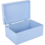 Boîte de rangement en bois bleu - creative deco - 30 x 20 x 14 cm - avec couvercle - boîte caisse malle ... Boîte de rangement en bois bleu - creative deco - 30 x 20 x 14 cm - avec couvercle - boîte caisse malle ...