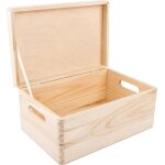 Bo�te de rangement en bois creative deco 30x20x14cm naturel non peinte caisse coffre malle � d�corer
