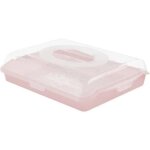 Bo�te de rangement - keeeper - rectangulaire - rose et transparent