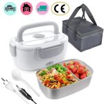 Bote a repas chauffante 1, 2l isotherme lunch box electrique amovible en acier inoxydable avec sac de ...