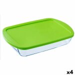 Bote a repas rectangulaire avec couvercle pyrex cook & store transparent silicone verre (4, 5 l) (4 ...
