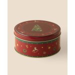 Bo�te ronde en m�tal bonni - taille moyenne - rouge