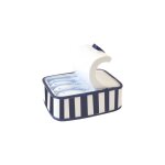 Boite sardine resine deco 6. 5x5. 5x9cm bleu