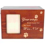 Bote d'urne commmorative en bois pour animaux de compagnie, cercueil de mmoire de chien, photo commmorativ ...
