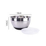 Bol en acier inoxydable de 18 / 20 / 24cm de diamètre, fond en silicone antidérapant, bol de stockage ... Bol en acier inoxydable de 18 / 20 / 24cm de diamètre, fond en silicone antidérapant, bol de stockage ...