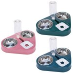 Bol d'alimentation automatique pour animaux de compagnie, 500ml, avec bouteille d'eau, double bol en ...