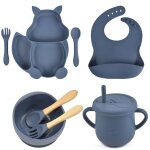 Bol assiette bb , ensemble de gobelets a bavoir en silicone de qualit alimentaire, vaisselle pour ...
