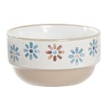 Bol beige en grès motif fleurs Bol beige en grès motif fleurs