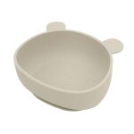 Bol beige - vaisselle en silicone pour enfants, bol a ventouse, assiette pour bb ours, service de table ...