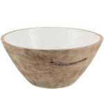Bol en bois de manguier avec int�rieur blanc