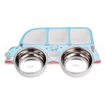 Bol de camion bleu - assiette de voiture pour enfants en acier inoxydable 304, cuillre fourchette bb ...