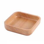 Bol carr� en bois, grand bol a salade, assiette en bois, collation, dessert, vaisselle de service, r�cipient ...